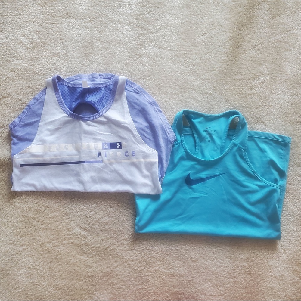 2 Under Armour and Nike Tank Tops Size Youth L